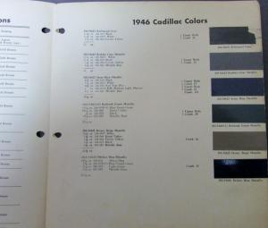 1946 Cadillac Dupont Color Paint Chips Original Bulletin Number 9