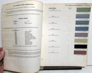 1961 Cadillac DuPont Paint Chips 3 Sheets 68 Thru 60 Colors List Original