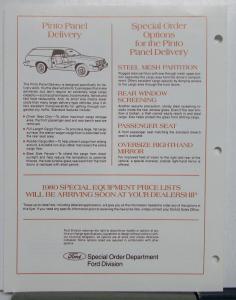 1980 Ford Dealer Sales Special Order Form Taxi Cab Fleet LTD Fairmont Van Truck