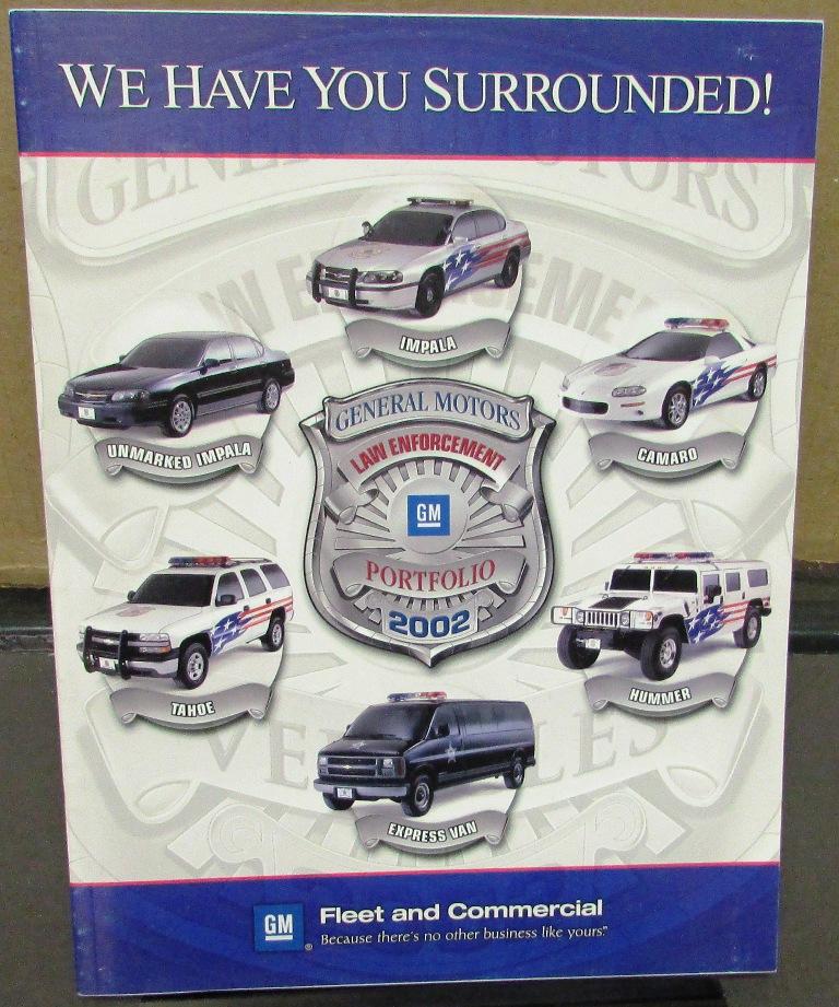 2002 GM Law Enforcement Portfolio Dealer Sales Brochure Police Fleet