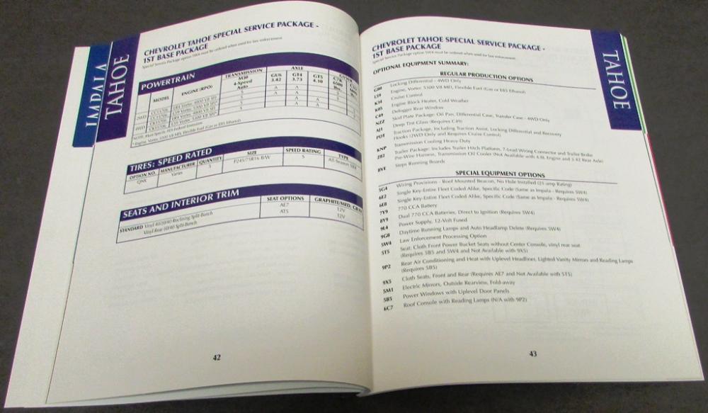 2002 GM Law Enforcement Portfolio Dealer Sales Brochure Police Fleet