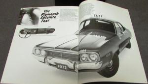 1972 Plymouth Dealer Sales Brochure Taxi Cab Fury Satellite Fleet Rare