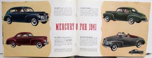 1941 Mercury 8 Dealer Color Sales Brochure Sedan Coupe Convertible Rare