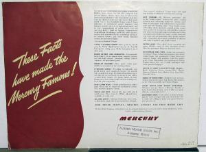 1941 Mercury 8 Dealer Color Sales Brochure Sedan Coupe Convertible Rare