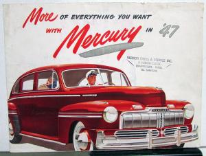 1947 Mercury Dealer Sales Brochure Folder Sedan Coupe Convertible Woody Wagon