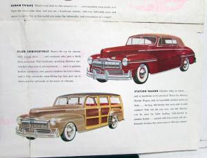 1947 Mercury Dealer Sales Brochure Folder Sedan Coupe Convertible Woody Wagon