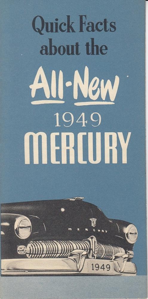 1949 Mercury Canadian Dealer Quick Facts Sales Brochure English Text