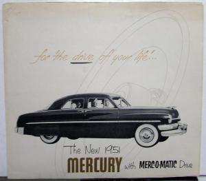 1951 Mercury Mercomatic Drive Monterey Sport Coupe Wagon Sales Folder Original