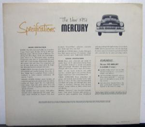 1951 Mercury Mercomatic Drive Monterey Sport Coupe Wagon Sales Folder Original