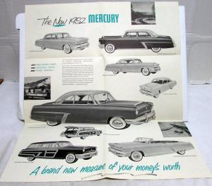 1952 Mercury Monterey Sedan Coupe Wagon Convertible Sales Brochure Folder Orig