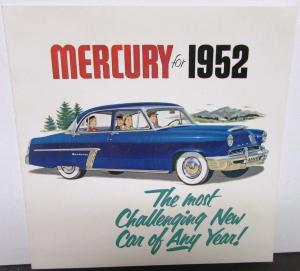1952 Mercury Sedan Sport Coupe Monterey Station Wagon Sales Brochure Original XL