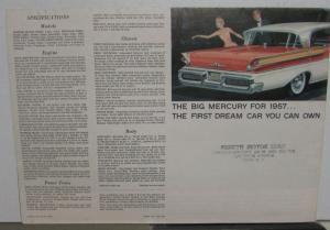 1957 Mercury Montclair Monterey Wagons Turnpike Cruiser Sales Folder Original