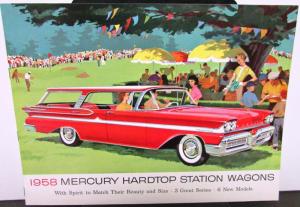 1958 Mercury Colony Park Commuter Voyager Station Wagons XL Sales Brochure Orig