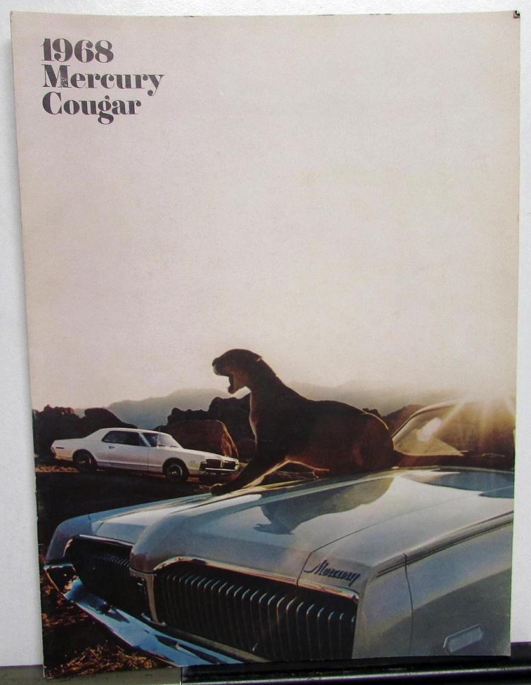 1968 Mercury Cougar XR-7 GT GT-E Sales Brochure Oversized Original