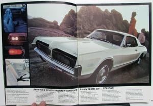 1968 Mercury Cougar XR-7 GT GT-E Sales Brochure Oversized Original