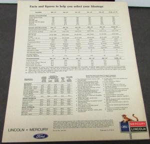 1969 Mercury Montego Cyclone Comet Sports Coupe XL Sales Brochure Original