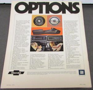 1974 Chevrolet Camaro Sport Coupe LT Z28 350 REVISED Sales Brochure