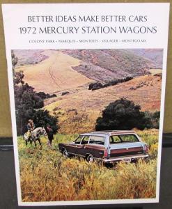 1972 Mercury Colony Park Marquis Monterey Montego Villager Wagons Sales Brochure