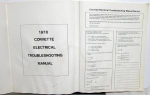 1978 Chevrolet Dealer Electrical Wiring Diagram Service Manual Corvette Repair