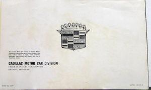 1965 Cadillac Accessories Sales Brochure Original