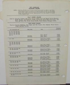 1971 Cadillac Color Paint Chips RM Rinshed Mason Products Sheet Original