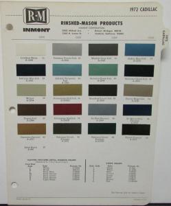 1972 Cadillac Color Paint Chips RM Rinshed Mason Products Original