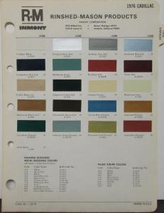 1976 Cadillac Paint Chips Original RM Rinshed Mason Products