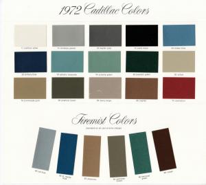 1972 Cadillac Color Firemist Paint Chips Sales Brochure Folder Original