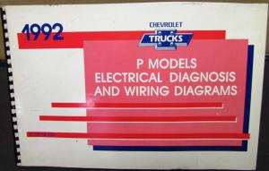 1992 Chevrolet Electrical Wiring Diagram Service Manual P Models Repair