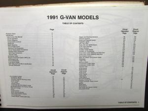 1991 GMC Electrical Wiring Diagram Service Manual Vandura Rally Van Repair