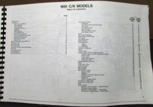 1991 Chevrolet Electrical Wiring Diagram Service Manual C/K Pickup Repair