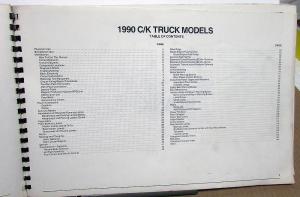 1990 Chevrolet Electrical Wiring Diagram Service Manual C/K Pickup Models