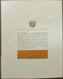 1971 Cadillac Illuminated Vanity Mirror Sales Brochure Folder Original