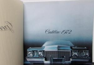 1972 Cadillac Fleetwood Brougham 75 Eldorado Deville Calais Small Sale Brochure