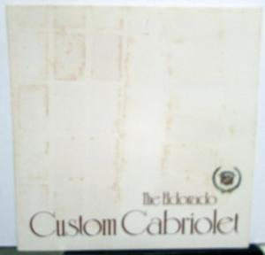 1972 Cadillac Eldorado Custom Cabriolet Color Sales Brochure Folder Original