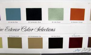 1975 Cadillac Exterior Colors & Firemist Paint Chips Sales Brochure Folder Orig