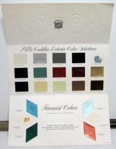 1976 Cadillac Exterior Colors Selections Paint Chips Sales Brochure Folder Orig