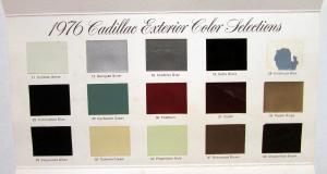 1976 Cadillac Exterior Colors Selections Paint Chips Sales Brochure Folder Orig