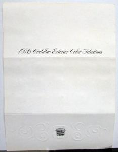 1976 Cadillac Exterior Colors Selections Paint Chips Sales Brochure Folder Orig