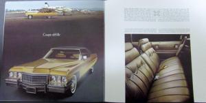 1973 Cadillac Fleetwood Brougham 75 Eldorado DeVille Calais Small Sales Brochure
