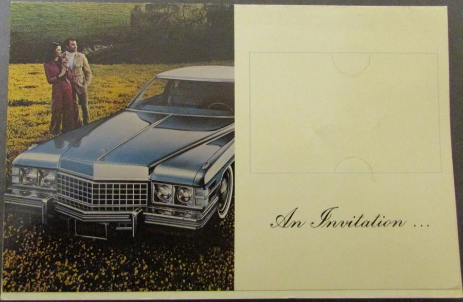 1974 Cadillac Test Drive Invitation Sales Card Folder Original Color