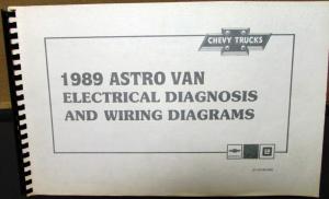 1989 Chevrolet Electrical Wiring Diagram Dealer Service Manual Astro Van Model