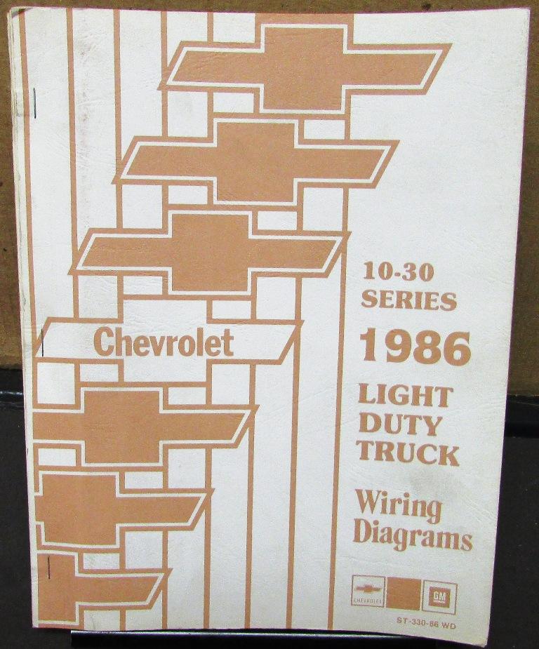 1986 Chevrolet Electrical Wiring Diagram Dealer Manual 10-30 Series Truck
