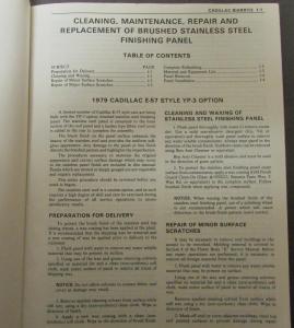 1978 1979 Cadillac Biarritz & Phaeton Roof Top Option Service Information Manual