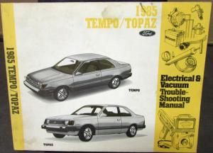1985 Ford Mercury Dealer Electrical & Vacuum Diagram Manual Tempo Topaz