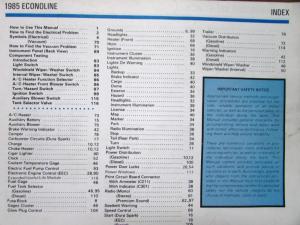 1985 Ford Dealer Electrical & Vacuum Diagram Service Manual Econoline Van