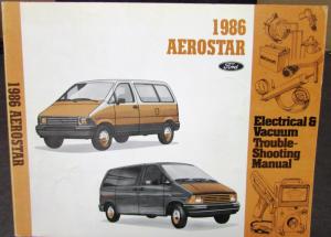 1986 Ford Dealer Electrical & Vacuum Diagram Service Manual Aerostar Van