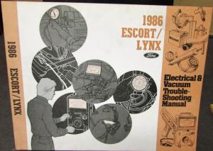 1986 Ford Mercury Dealer Electrical & Vacuum Diagram Service Manual Escort Lynx