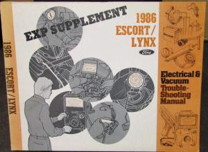 1986 Ford Mercury Electrical & Vacuum Diagram Manual Escort Lynx EXP Supplement