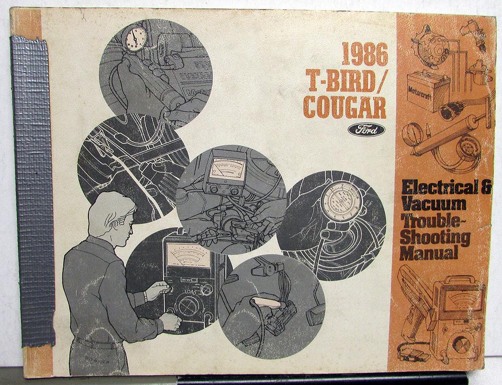 1986 Ford Mercury Dealer Electrical & Vacuum Diagram Manual ThunderBird Cougar